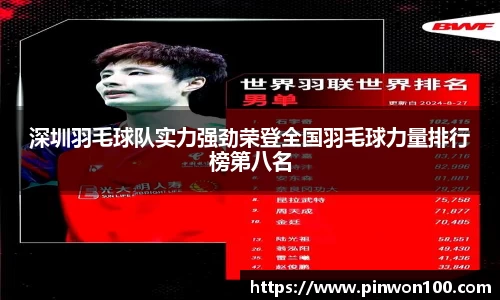 深圳羽毛球队实力强劲荣登全国羽毛球力量排行榜第八名